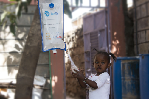 SaniTap - a handwashing device that helps reduce the spread of COVID-19 in developing countries / refugee and IDP camps