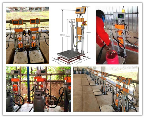 Reliable LPG gas cylinder filling scales for LPG bottling plants.
